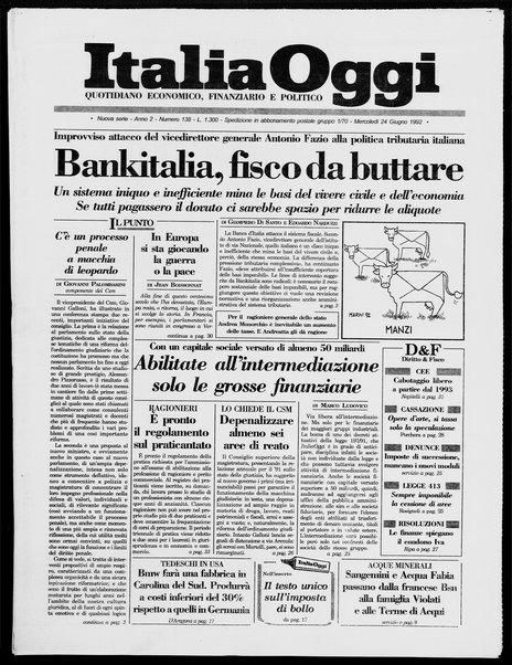 Italia oggi : quotidiano di economia finanza e politica